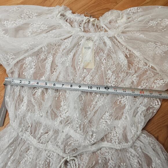 Anthropologie Me Be Ruffle Maxi Dress Wedding White Boho Cottagecore Lace - Picture 6 of 10